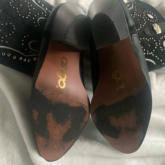 DINGO Silver Dollar Rhinestone Embellished Leather Western Boots Size 7.5 Black - Picture 7 of 7